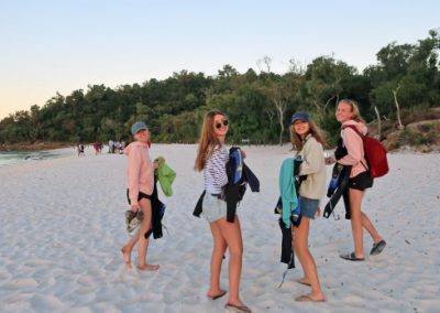 Students on a beach in Australia