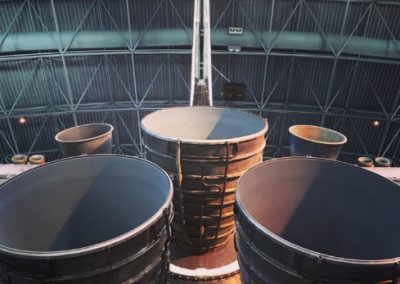 Parts of space shuttle engines at the National Air and Space Museum