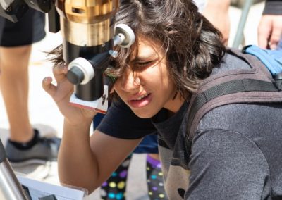 A student using scientific apparatus