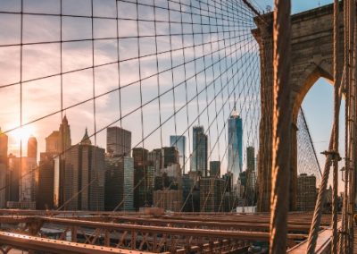 A view of the Brooklyn Bridge in New York City