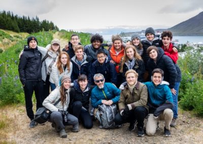 Students on a hike in Iceland